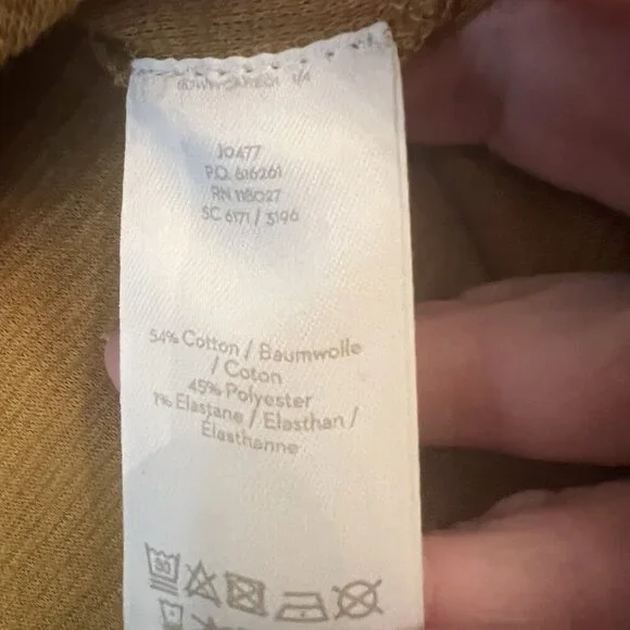 Boden Anita Ottoman Shift Dress Size 6P Gold Blue Ribbed Pullover Pockets Mini - Picture 5 of 7